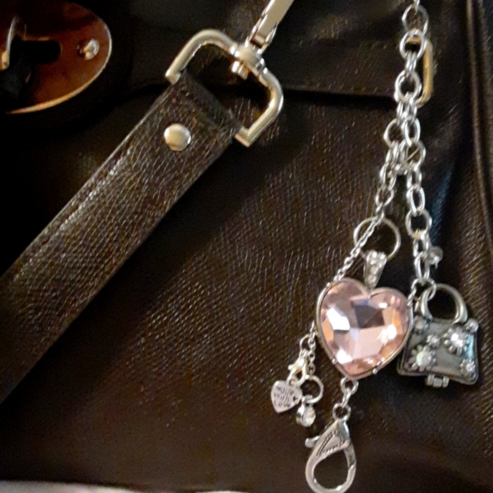 Purse charm/Keychain. Pink Heart.